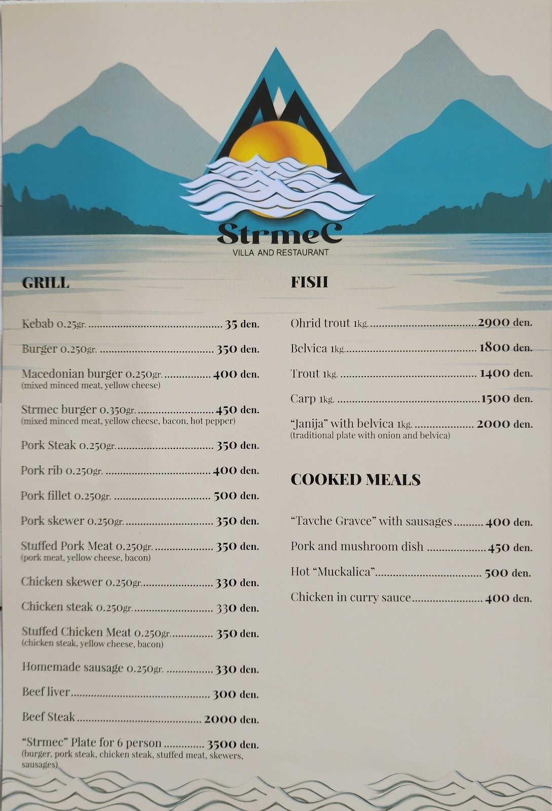 Menu — page 2