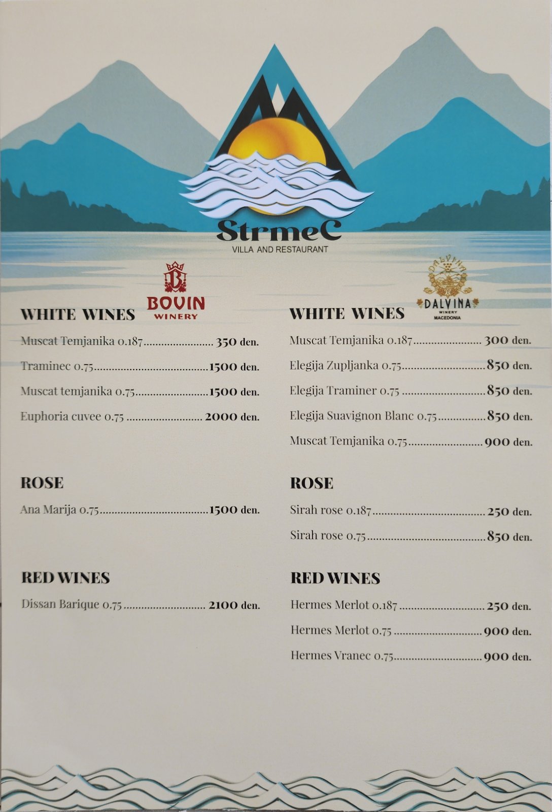 Menu — page 8